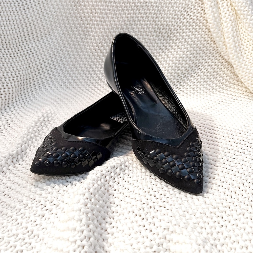 Love Moschino studded pointy toe flats